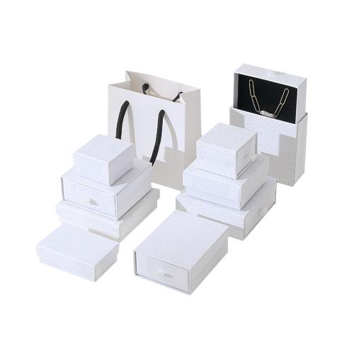 Boîte Cadeau de bijoux, papier, Anti-poussière & styles différents pour le choix, blanc, Vendu par PC