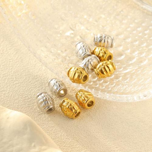 Stainless Steel Beads, 304 Stainless Steel, Drum, Vacuum Ion Plating, DIY 