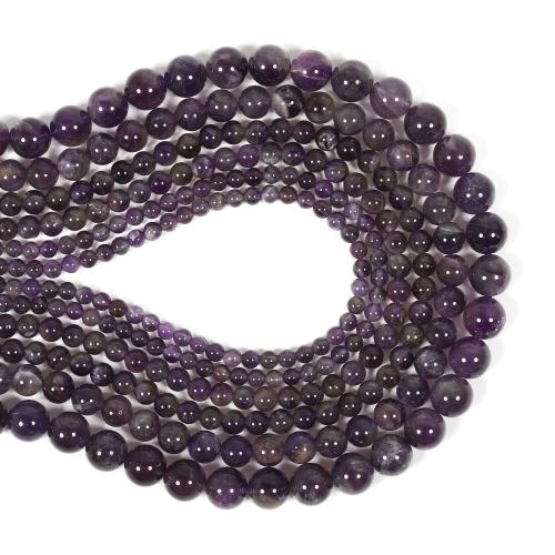 Perles améthystes Naturelles, améthyste, Rond, DIY & normes différentes pour le choix, violet, Vendu par brin