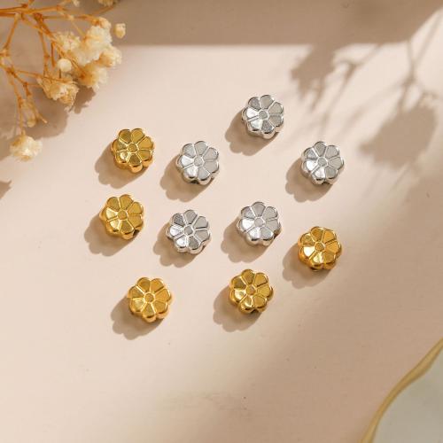 Stainless Steel Beads, 304 Stainless Steel, Flower, plated, DIY 