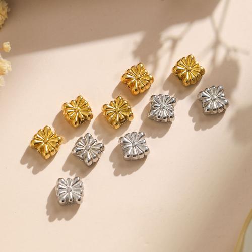 Stainless Steel Beads, 304 Stainless Steel, Flower, plated, DIY 