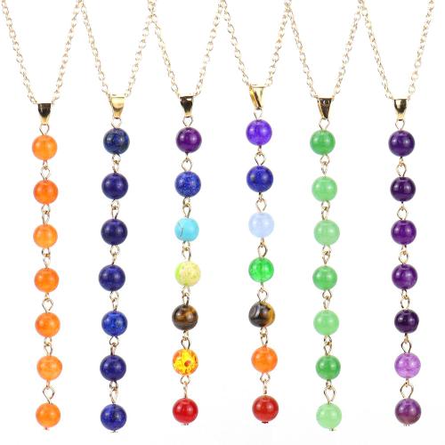 Colliers de pierres précieuses, alliage de zinc, avec Pierre naturelle, bijoux de mode & différents matériaux pour le choix, plus de couleurs à choisir, Vendu par PC