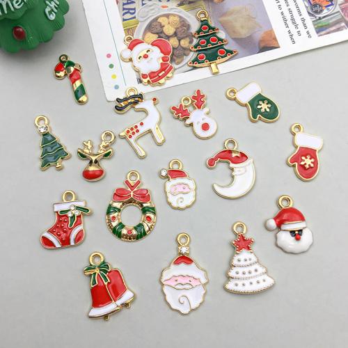 Pendentifs de Noël en alliage de zinc, Placage, Conception de Noël & DIY & émail, plus de couleurs à choisir, Vendu par PC[