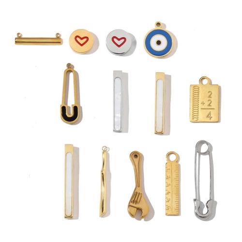 Pendentifs en acier inoxydable, Acier inoxydable 304, Placage ionique sous vide, DIY & styles différents pour le choix & émail, plus de couleurs à choisir Vendu par sac