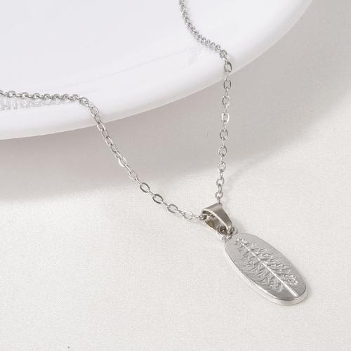 Collar de Acero Inoxidable, acero inoxidable 304, Hoja, chapado, para mujer, más colores para la opción, longitud:40 cm, Vendido por UD