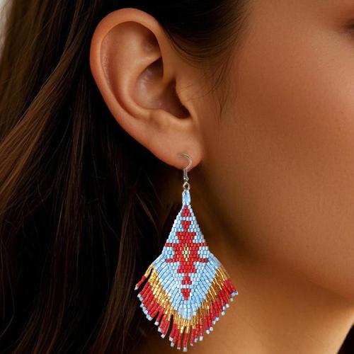 Glass Seed Beads Earring, Seedbead, for woman, mixed colors 