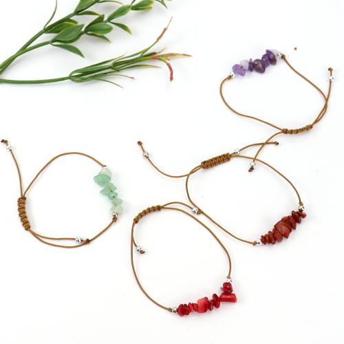 Bracelets en pierres précieuses, Cordon de noeud, avec Pierre naturelle, bijoux de mode & différents matériaux pour le choix, plus de couleurs à choisir cm, Vendu par PC