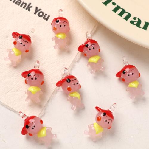 Animal Lampwork Pendants, Pig, DIY, mixed colors [