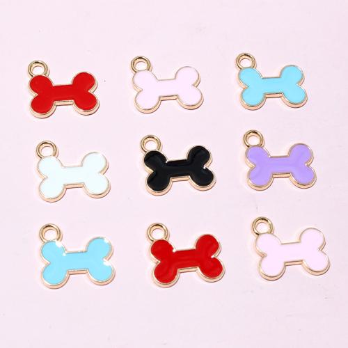 Zinc Alloy Enamel Pendants, Dog Bone, gold color plated, DIY Approx 