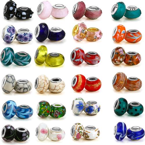 ファッションランプワークヨーロッパのビーズ, ランプワーク, とともに 磁器 & 銅, シルバーメッキ, DIY, 無色 売り手 パソコン[