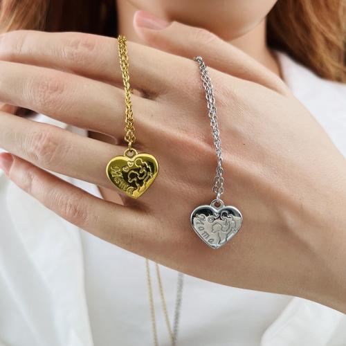 Collier de bijoux de titane, Acier titane, coeur, Placage, pour femme, plus de couleurs à choisir, Vendu par PC
