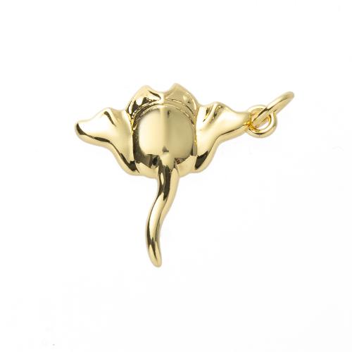 Pendentifs en laiton de fleur, Placage de couleur d'or, DIY Vendu par PC