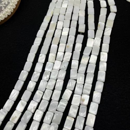 Природные стеклянные бусы, Ракушка, Прямоугольная форма, DIY, белый Приблизительно 68ПК/Strand, продается Strand