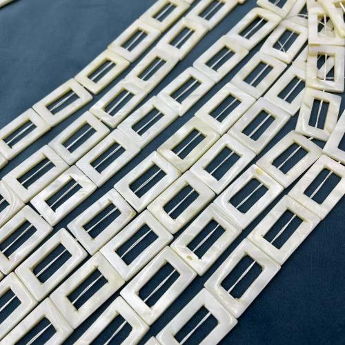 Природные стеклянные бусы, Ракушка, Прямоугольная форма, DIY, белый Приблизительно 13ПК/Strand, продается Strand