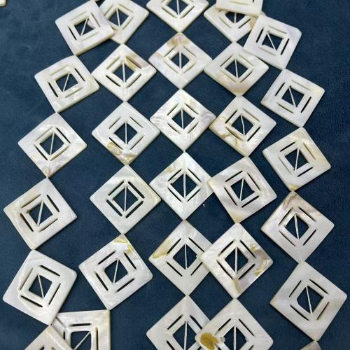 Природные стеклянные бусы, Ракушка, Квадратная форма, DIY, белый 10ПК/Strand, продается Strand