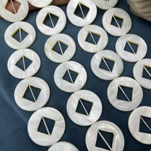 Природные стеклянные бусы, Ракушка, Круглая, DIY, белый, 30mm, Приблизительно 13ПК/Strand, продается Strand