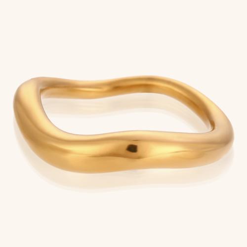 Anillos de Acero Inoxidable, acero inoxidable 304, Irregular, chapado en color dorado, diverso tamaño para la opción & para mujer, más colores para la opción, Vendido por UD