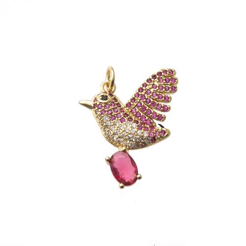 キュービックジルコニアマイクロパヴェブラスペンダント, 銅, 鳥, ゴールドメッキ, DIY & マイクロパヴェジルコニア 売り手 パソコン