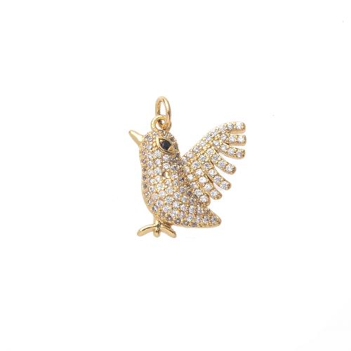 キュービックジルコニアマイクロパヴェブラスペンダント, 銅, 鳥, ゴールドメッキ, DIY & マイクロパヴェジルコニア 売り手 パソコン