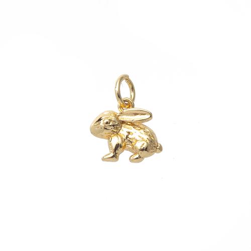 Animal Brass Pendants, Rabbit, gold color plated, DIY 