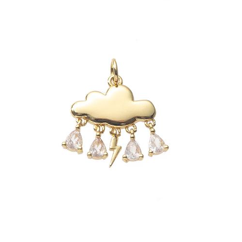 キュービックジルコニアマイクロパヴェブラスペンダント, 銅, 雲, ゴールドメッキ, DIY & マイクロパヴェジルコニア 売り手 パソコン