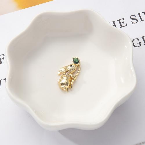 キュービックジルコニアマイクロパヴェブラスペンダント, 銅, とともに プラスチック製パール, ウサギ, ゴールドメッキ, DIY & マイクロパヴェジルコニア 売り手 パソコン