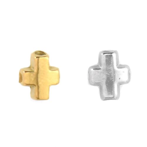 Stainless Steel Beads, 304 Stainless Steel, Cross, Vacuum Ion Plating, DIY 