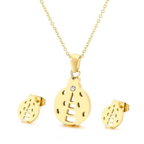Conjuntos de joyería de acero inoxidable, acero inoxidable 304, Pendiente de stud & collar, Insectos, Recubrimiento iónico al vacío, para mujer, más colores para la opción, Vendido por Set