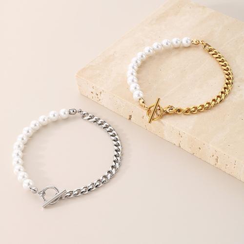 Conjuntos de joyería de acero inoxidable, acero inoxidable 304, con Perlas plásticas, chapado, diferentes estilos para la opción, más colores para la opción, Vendido por UD