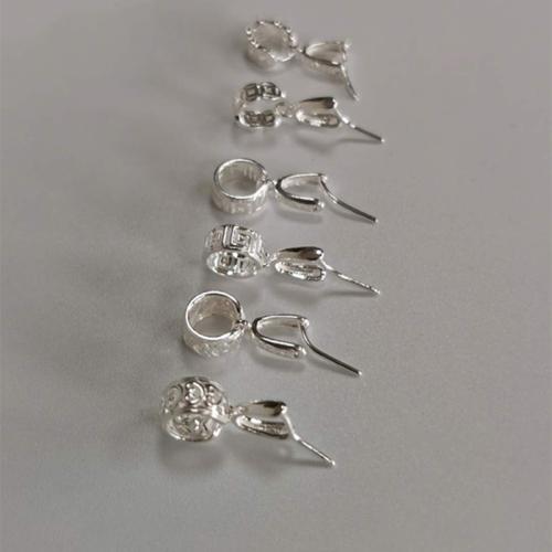Sterlingsilber Schmuck Schlaufe, 925er Sterling Silber, poliert, DIY & verschiedene Stile für Wahl, Silberfarbe, 7x6mm, verkauft von PC