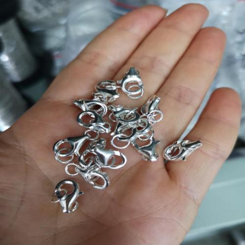 Cierre de pinza de langosta de plata del rey, Plata de ley 925, Bricolaje & diverso tamaño para la opción, plateado, Vendido por UD