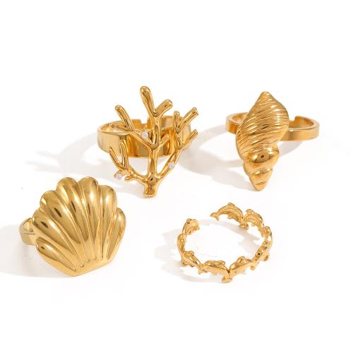 Anillos de Acero Inoxidable, acero inoxidable 304, Recubrimiento iónico al vacío, Ajustable & Joyería & diferentes estilos para la opción & para mujer, más colores para la opción, Vendido por UD