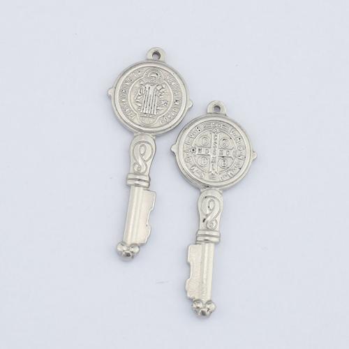 Acier inoxydable Saint pendentif, Acier inoxydable 304, clé, poli, DIY Vendu par PC