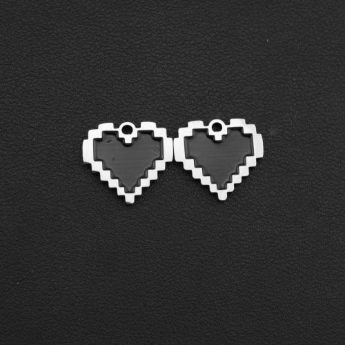 pendentifs de cœur en inox , Acier inoxydable 304, coeur, poli, DIY & émail Vendu par PC