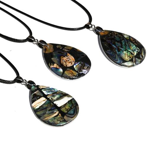 Abalone Shell Pendant, Teardrop, fashion jewelry, mixed colors ~50mm 