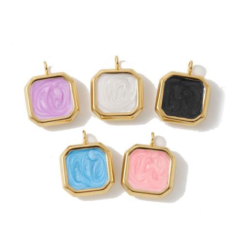 Pendentifs en acier inoxydable émail, Acier inoxydable 304, Placage de couleur d'or, DIY, plus de couleurs à choisir Vendu par sac