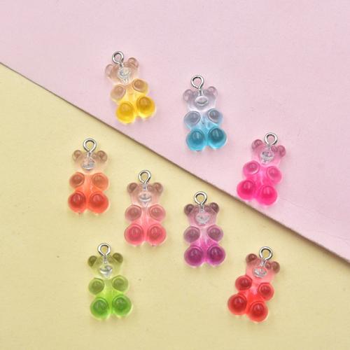 Pendentifs en acrylique gelée, ours, DIY, plus de couleurs à choisir Vendu par sac