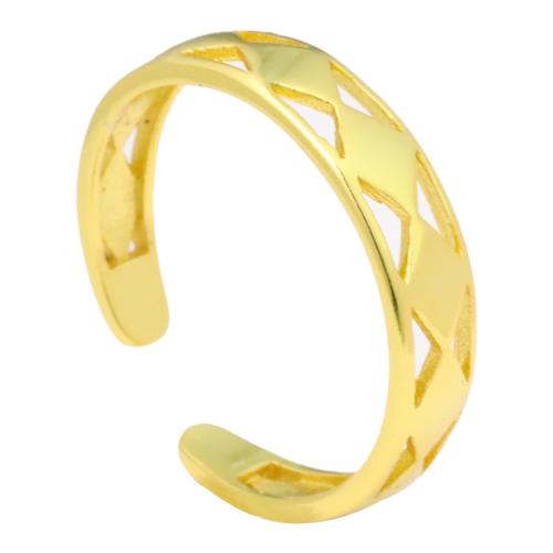 Argent sterling 925 Bague d'orteil, Motif géométrique, Placage de couleur d'or, pour femme & creux .5, Vendu par PC