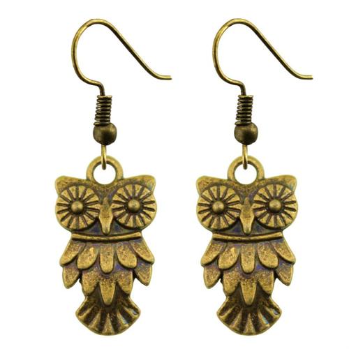 Zinc Alloy Drop Earring, with Iron, Owl, plated, fashion jewelry & for woman Ear drop ear hook 