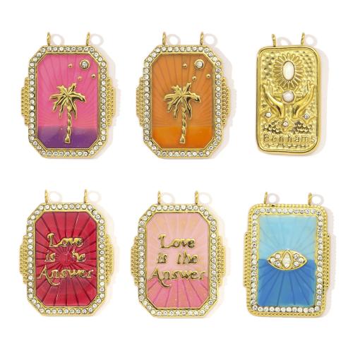 Pendentifs en acier inoxydable émail, Acier inoxydable 304, Placage ionique sous vide, Forme différente pour le choix & DIY & avec strass, plus de couleurs à choisir Vendu par sac