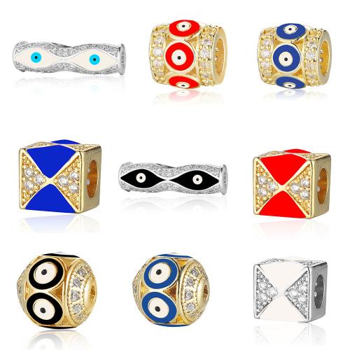 Perles zircon Micro Pave cubes, laiton, Placage, Forme différente pour le choix & DIY & pavé de micro zircon & émail, plus de couleurs à choisir Vendu par sac