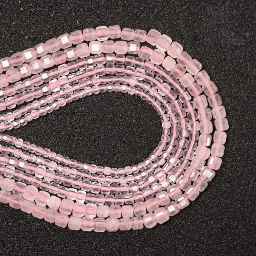 Perles en Quartz Rose naturel, cadre, DIY & normes différentes pour le choix, rose Environ 38 cm, Vendu par brin