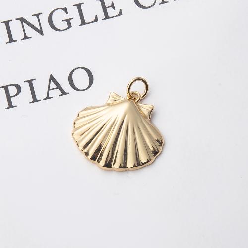 Animal Brass Pendants, Shell, gold color plated, DIY 