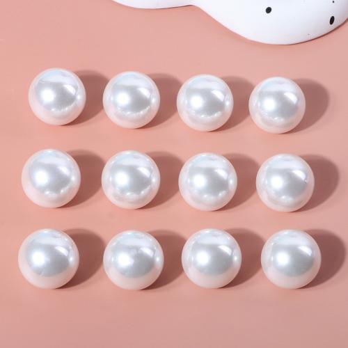 Imitations perles en plastique, perle de plastique, Rond, DIY, blanc, 22mm Vendu par sac
