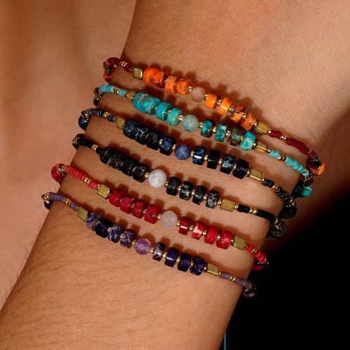 Bracelets en pierres précieuses, Cordon de noeud, avec Pierre naturelle, Réglable & pour femme, plus de couleurs à choisir, Vendu par PC
