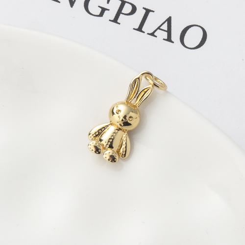 Animal Brass Pendants, Rabbit, gold color plated, DIY 