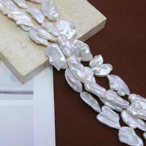 Perles nacres baroques de culture d'eau douce , perle d'eau douce cultivée, Irrégulière, DIY, blanc, About：11-12mm, Vendu par brin
