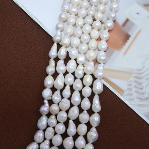 Perles nacres baroques de culture d'eau douce , perle d'eau douce cultivée, Irrégulière, DIY, blanc, About：14-15mm, Vendu par brin