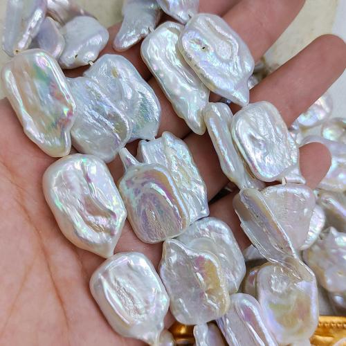 Perles nacres baroques de culture d'eau douce , perle d'eau douce cultivée, Irrégulière, DIY, blanc, About：12-14mm, Vendu par brin