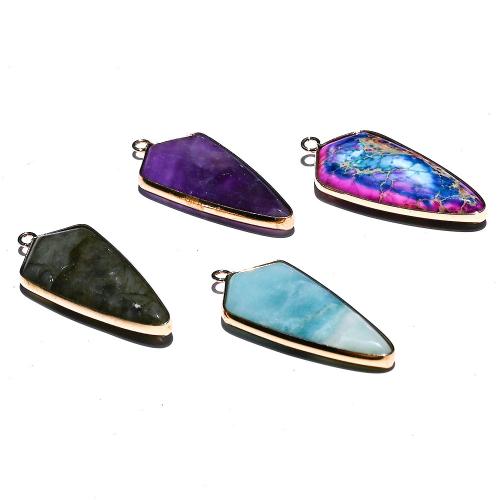 Gemstone Pendantifs en laiton, Pierre naturelle, avec laiton, DIY & différents matériaux pour le choix, plus de couleurs à choisir Vendu par PC